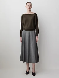 Long-Sleeve Off-the-Shoulder Merino-Wool Sweater