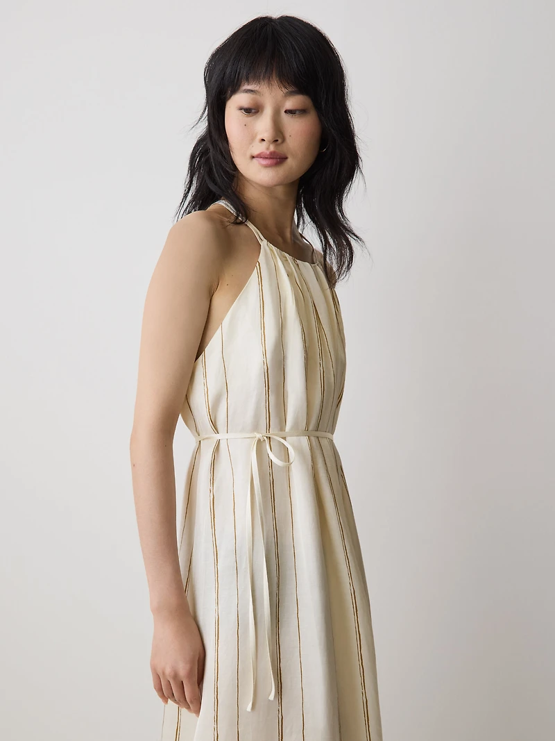 Robe Midi Sans Manches à Encolure Licou