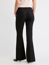 Pantalon à Jambe Évasée et Taille Mi-Haute en Mélange de Laine