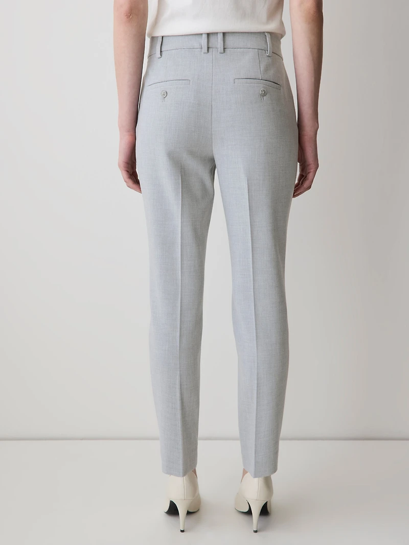 Pantalon Signature à Jambe Étroite et Taille Mi-Haute
