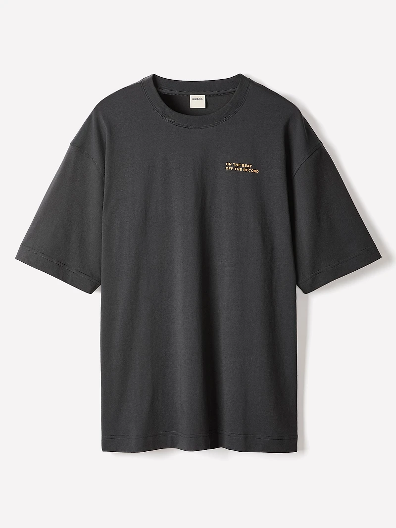 Oversized Short-Sleeve Crew-Neck Tee with Print