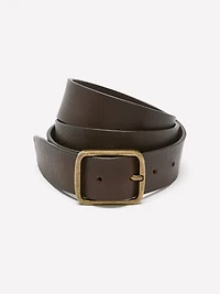 Ceinture en Cuir avec Boucle Laiton Vieilli