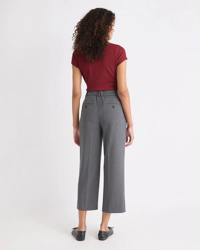 Mid-Rise Straight-Leg Cropped Pant