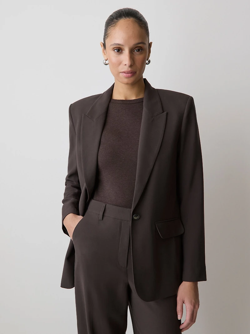 Relaxed-Fit One-Button Blazer