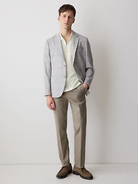 Polo Côtelé à Demi-Zip Manches Courtes