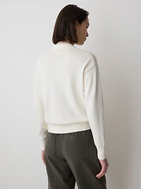 Polo à Manches Longues en Mélange de Laine