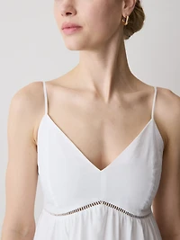 Robe Maxi à Oeillets Sans Manches Col en Coeur