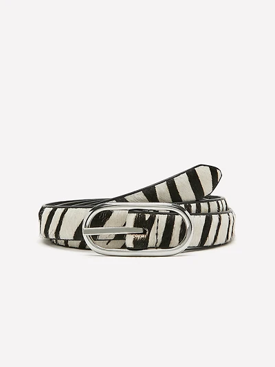 Leather Belt with Zebra Print