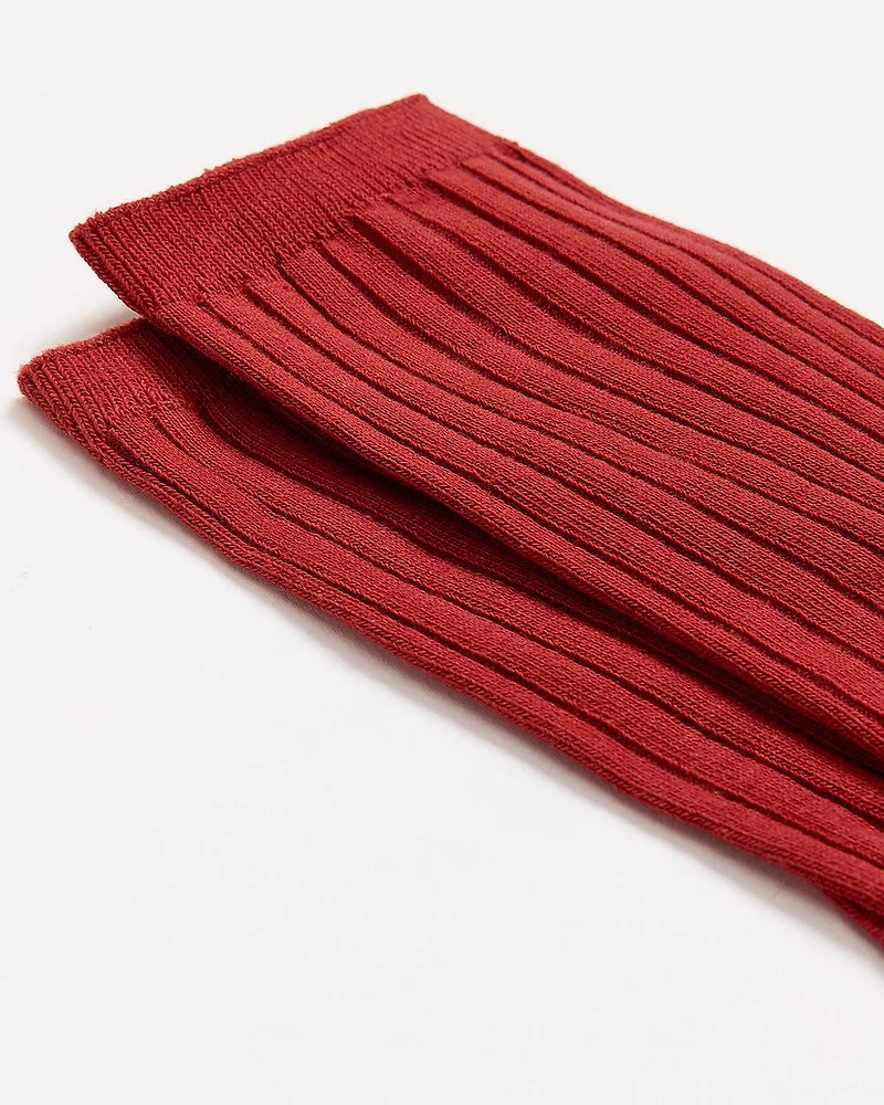 Ribbed Crew Socks