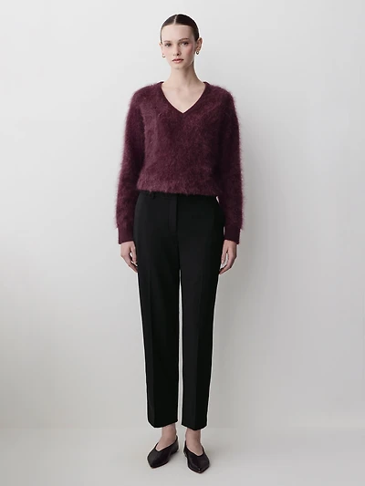 Mid-Rise Straight-Leg Cropped Pant