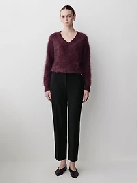 Mid-Rise Straight-Leg Cropped Pant