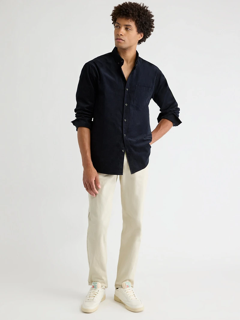 Chemise à Coupe Régulière en Velours Côtel