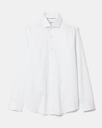 Chemise Habillée Blanche à Coupe Étroite Pois