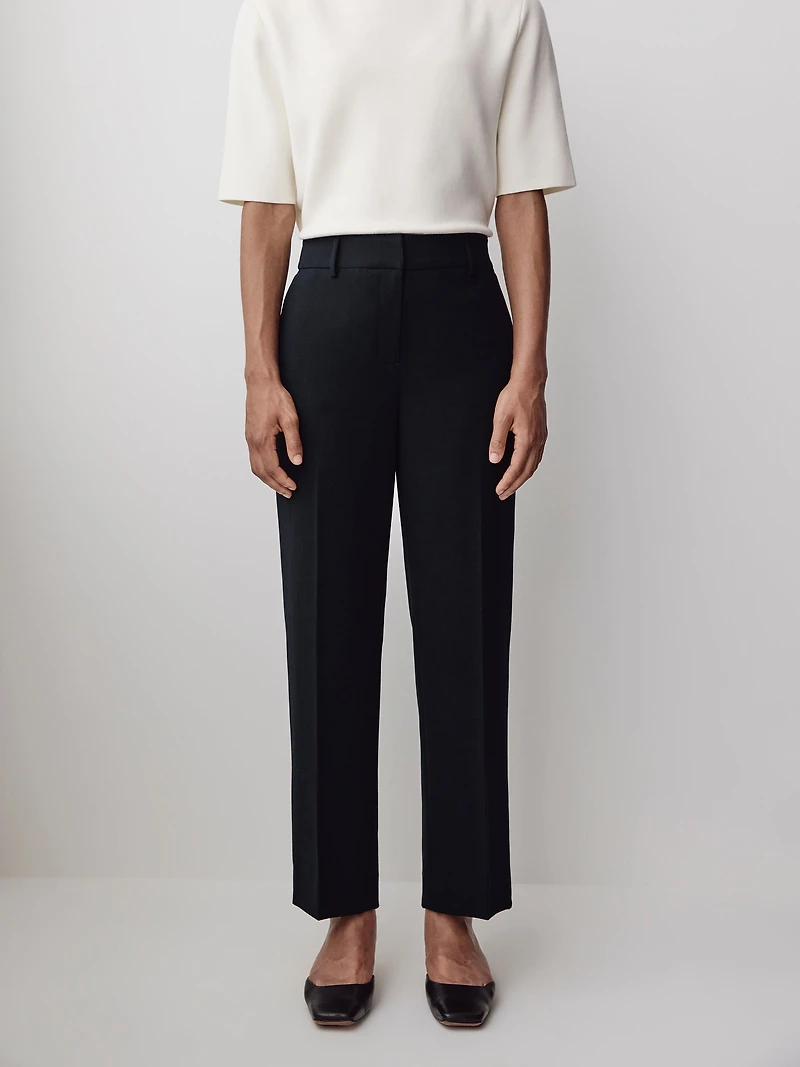 Mid-Rise Straight-Leg Cropped Pant