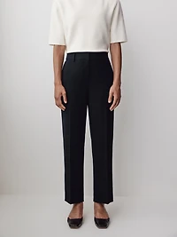 Mid-Rise Straight-Leg Cropped Pant