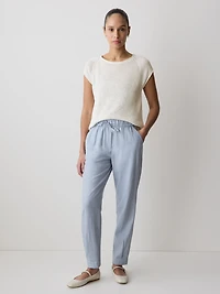 Pull en Tricot Ruban à Manches Très Courtes