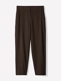 Twill High-Rise Barrel Ankle Pant