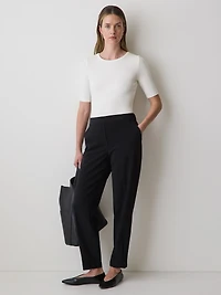 Mid-Rise Tapered-Leg Flowy Jogger Pant