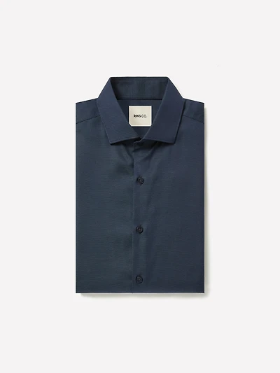 Chemise Habillée à Coupe Ajustée en Tricot Piqué Deux Tons