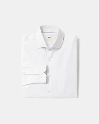 Chemise Habillée Blanche à Coupe Étroite Pois