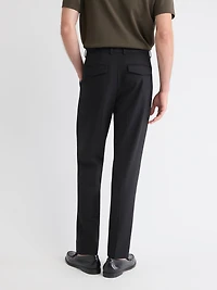 Wool-Blend Tapered-Leg Pleated Dress Pant
