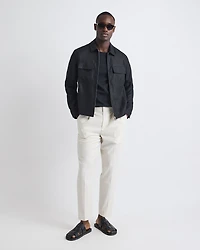 T-Shirt Uni à Col Rond en Coton Interlock Raffiné