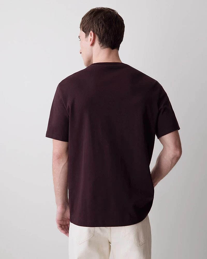 T-Shirt Uni à Manches Courtes et Col Rond