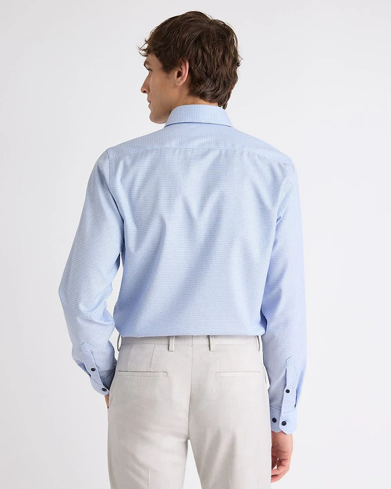Light Blue Slim-Fit Dobby Dress Shirt
