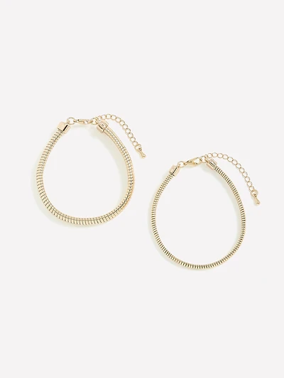 Bracelets à Chaîne Serpent - Ens. de 2