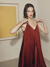 Robe Midi Sans Manches à Col V