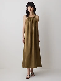 Sleeveless Halter-Neck Midi Dress