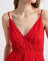 Sleeveless V-Neck Maxi Dress Textured Jacquard