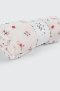 Strawberry Floral Throw Blanket