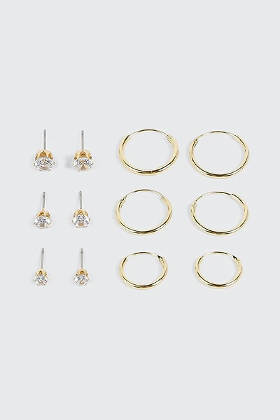 6-Pack 14K Gold Plated Earrings
