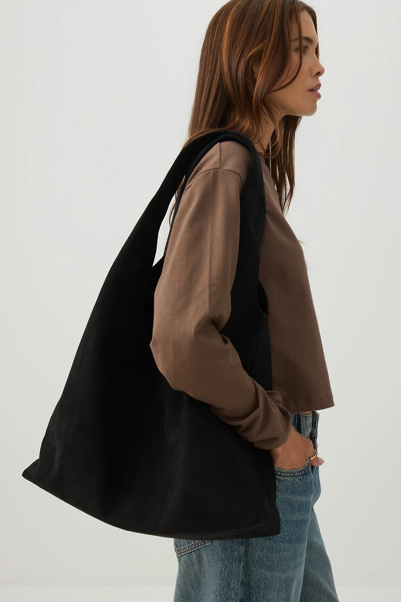 Suede Shoulder Tote