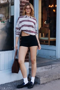 Microshort taille mi-haute en bengaline