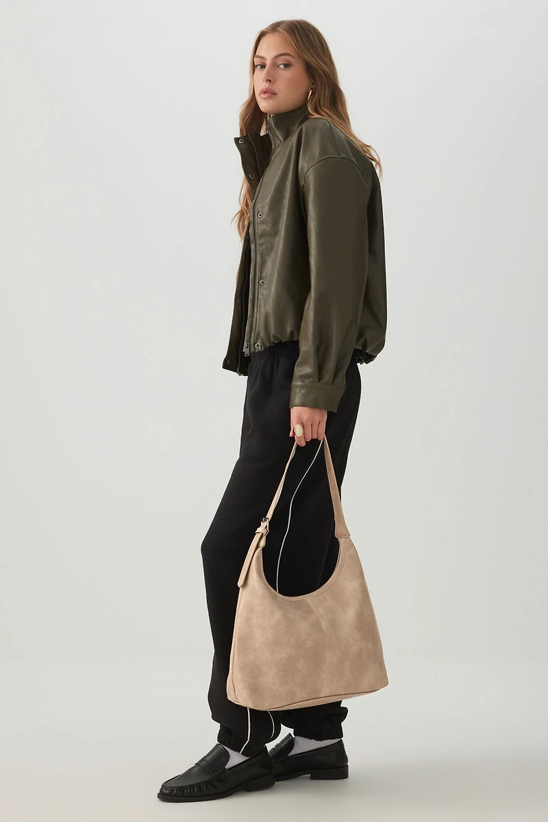 Pebbled Faux Leather Tote