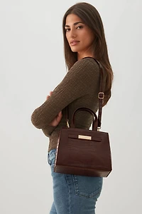 Croc Embossed Small Tote