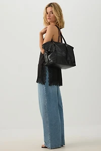 Slouchy Faux Leather Tote