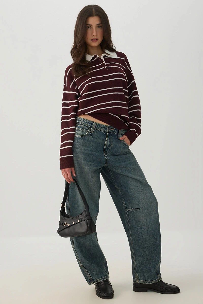 Faux Leather Shoulder Bag with Buckle Strap