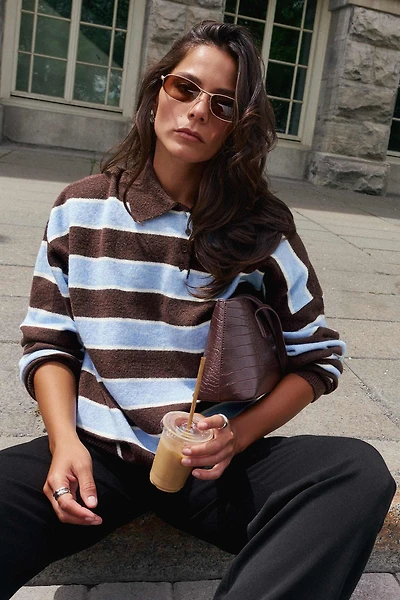 Striped Polo Sweater