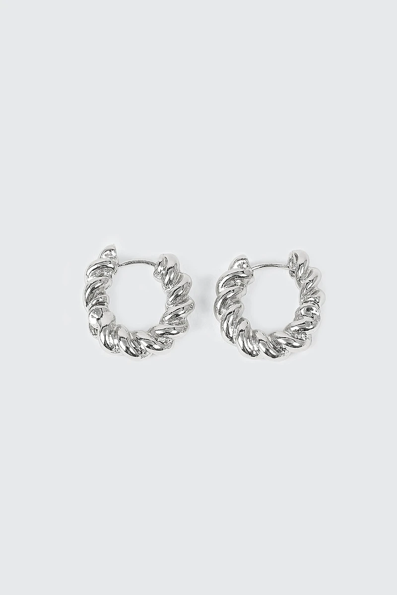 Boucles d’oreilles anneaux plaquées or blanc 14K