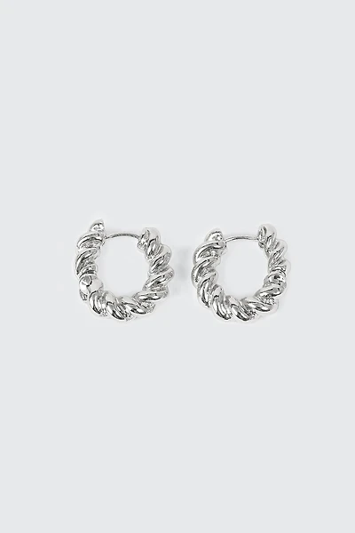 Boucles d’oreilles anneaux plaquées or blanc 14K