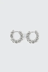 Boucles d’oreilles anneaux plaquées or blanc 14K