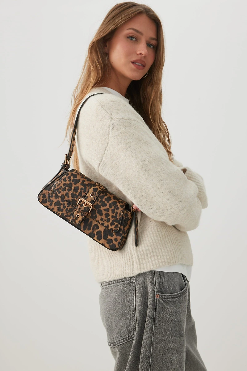 Sac à bandoulière à imprimé léopard