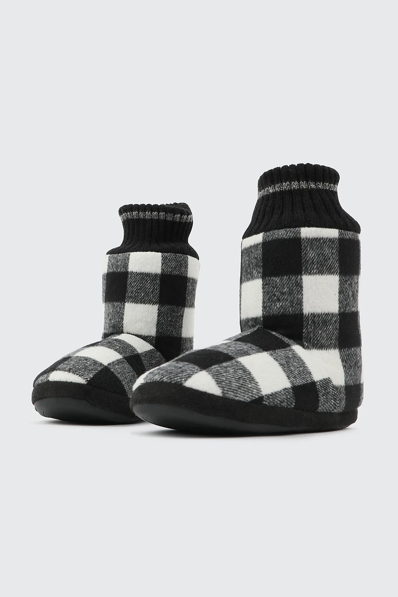 Pantoufles bottines à carreaux pour hommes