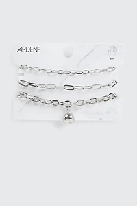Lot de 3 bracelets volumineux à breloque sphère