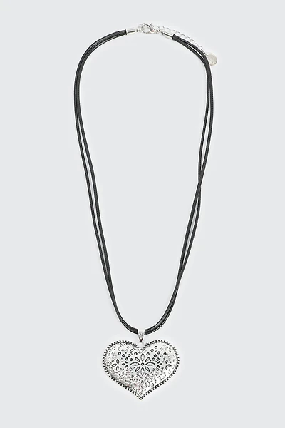 Cord Necklace with Heart Pendant