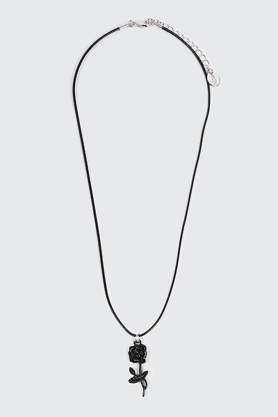 Cord Necklace with Flower Pendant