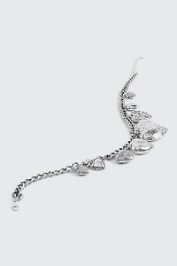 Collier volumineux à breloques cœurs